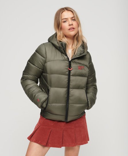 Superdry Damen Grün Sports Bomberjacke mit Steppung, Größe: 36 von Superdry