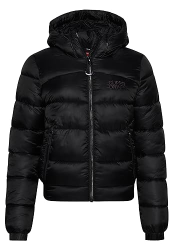 Superdry Damen Sports Bomberjacke mit Steppung Schwarz 36 von Superdry