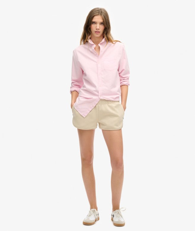 Superdry Damen Beige Racer Shorts, Größe: 40 - Größe: 40 von Superdry