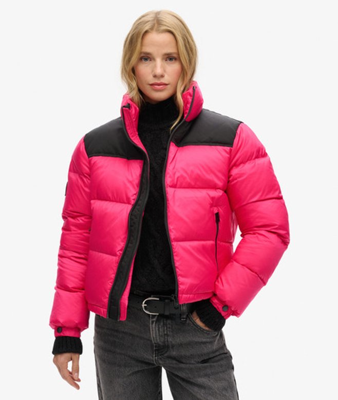 Superdry Damen Sportstyle Code Steppjacke Pink - Größe: 38 von Superdry