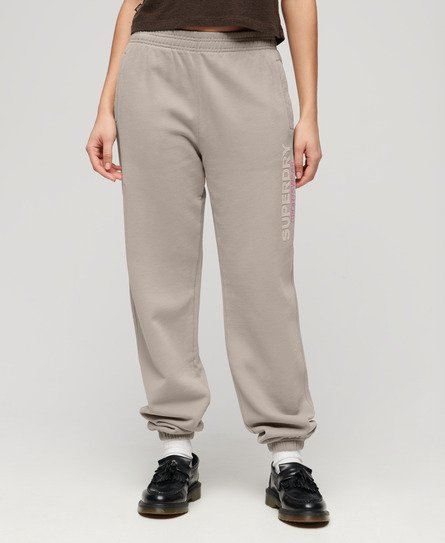 Superdry Damen Sportswear Boyfriend-Jogginghosen Beige - Größe: 36 von Superdry