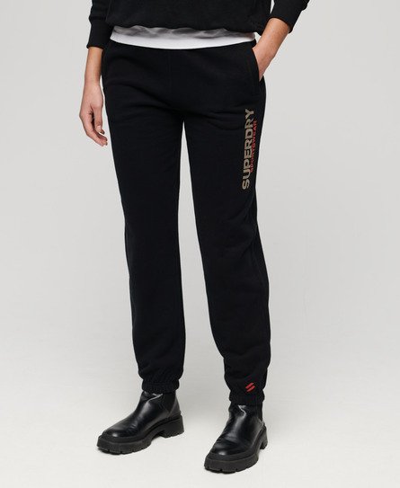 Superdry Damen Sportswear Boyfriend-Jogginghosen Schwarz - Größe: 38 von Superdry