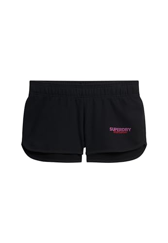 Superdry Damen Sportswear Racer Shorts mit Logo Schwarz 38 von Superdry