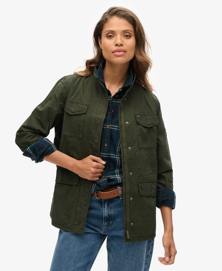 Superdry Women's St Tropez M65 Verzierte Militärjacke Grün - Größe: 36 von Superdry