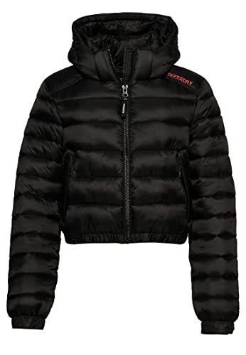 Superdry Damen Steppjacke Jacke, schwarz, 32 von Superdry