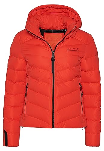 Superdry Damen Steppjacke aus Mikrofaser mit Kapuze Abendrot 42 von Superdry