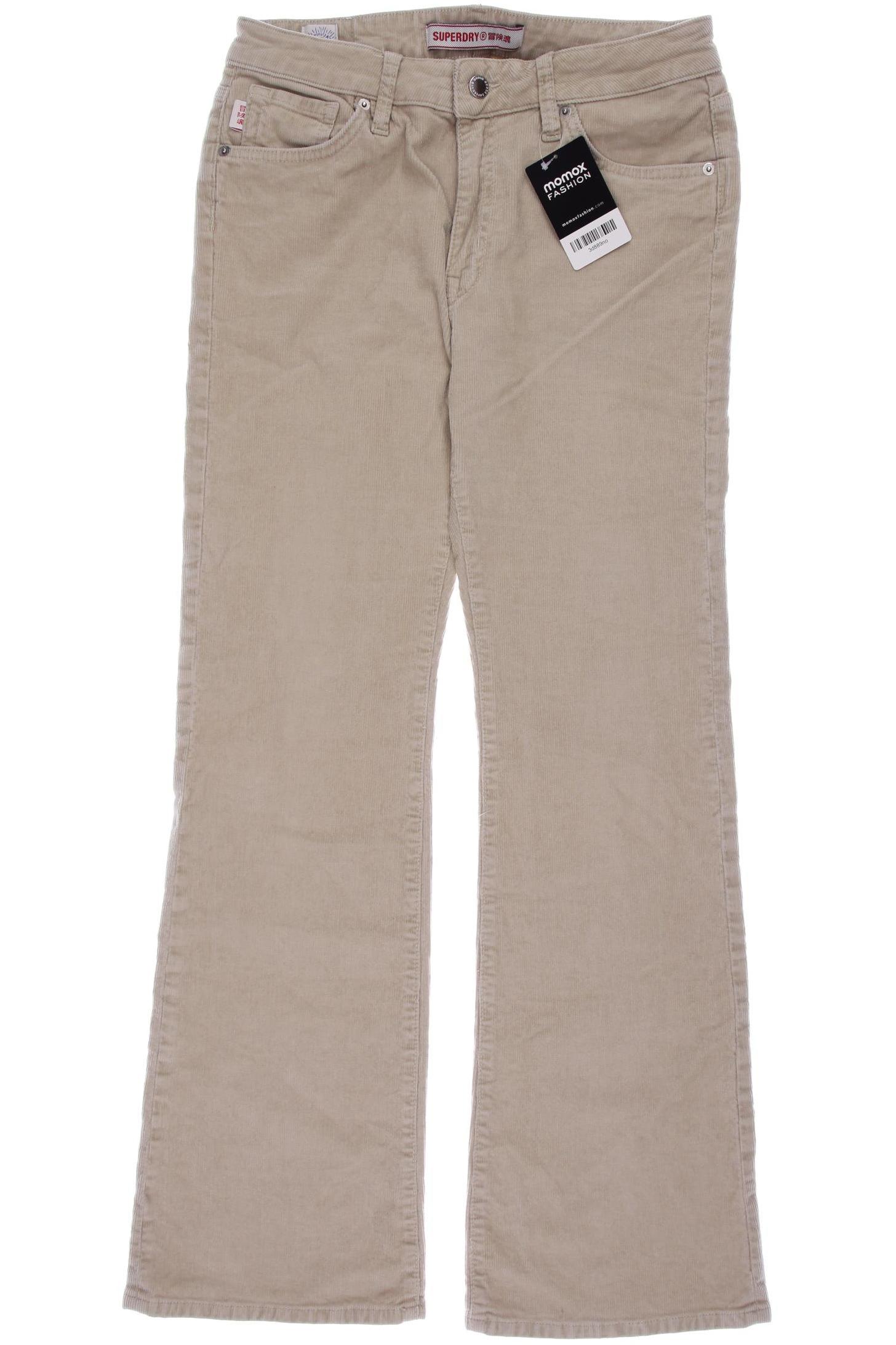 Superdry Damen Stoffhose, beige von Superdry