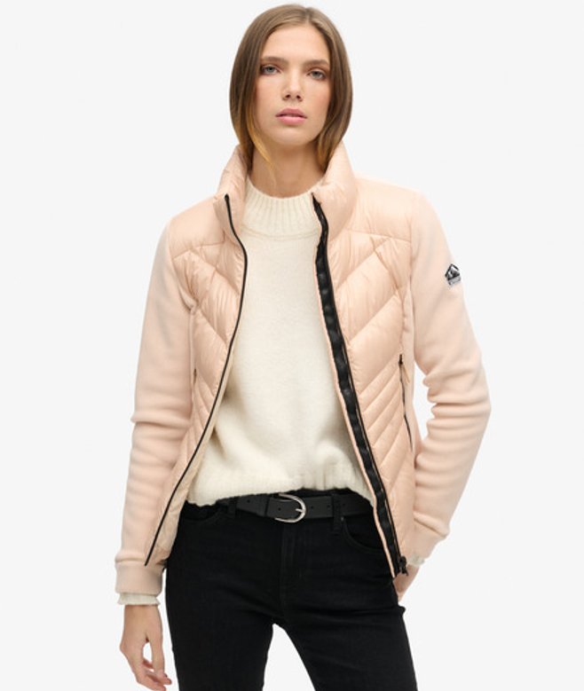 Superdry Damen Storm Fleecejacke Beige - Größe: 44 von Superdry