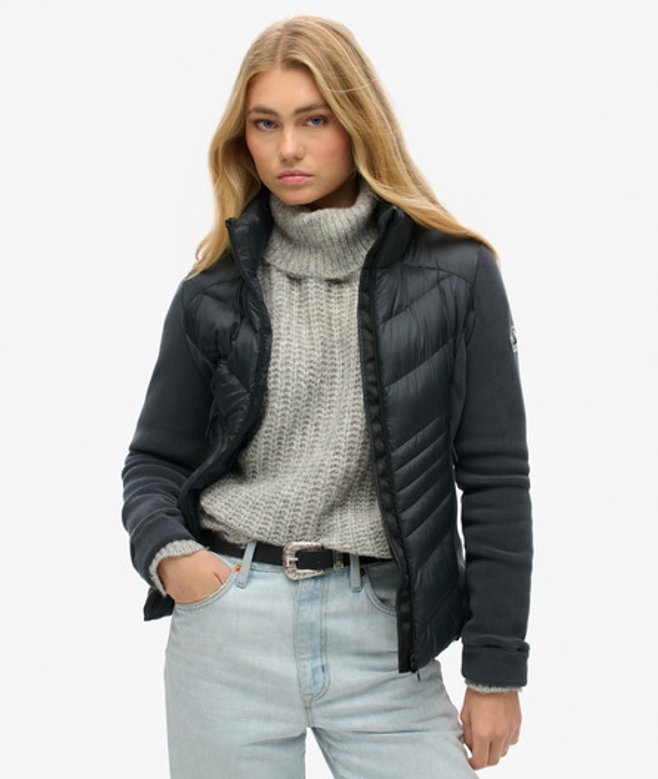 Superdry Damen Storm Fleecejacke Marineblau - Größe: 42 von Superdry