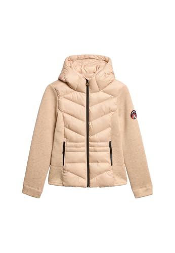 Superdry Damen Storm Hybridstrickjacke mit Kapuze Frappé-Beige 36 Superdry Damen Storm Hybridstrickjacke mit Kapuze Frappé-Beige 36 von Superdry