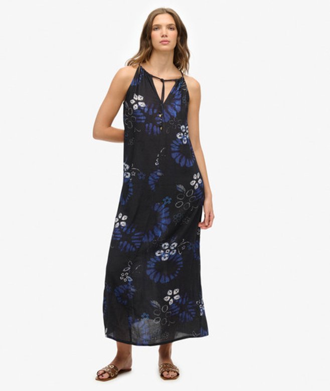 Superdry Women's Strand-maxikleid mit Trägern Marineblau - Größe: 38 von Superdry