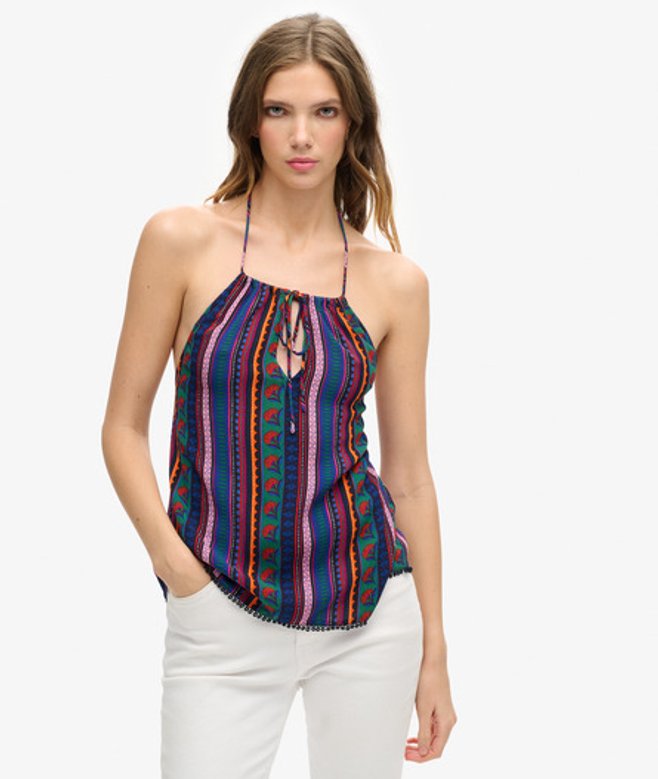 Superdry Damen Blau, Lila und Rot Strandoberteil Gestreift, Größe: 44 - Größe: 44 von Superdry