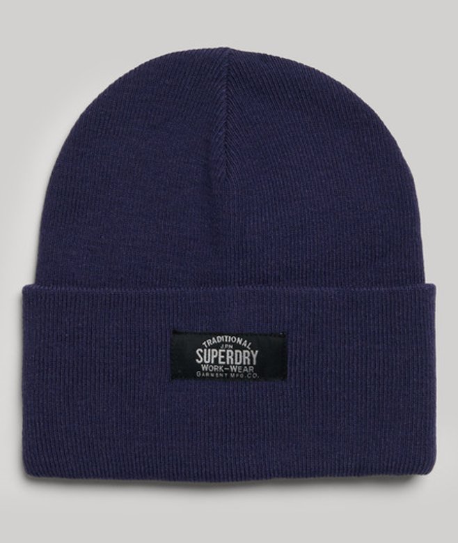 Superdry Damen Strick Klassische Strickmütze, Blau von Superdry