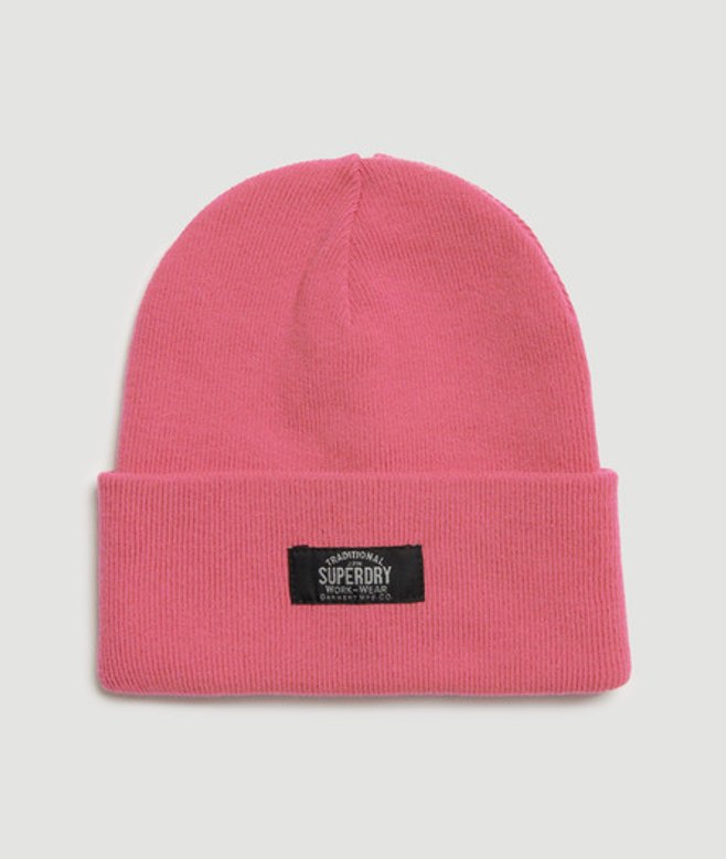 Superdry Damen Strick Klassische Strickmütze, Rosa von Superdry