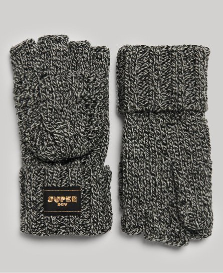 Superdry Women's Strickhandschuhe mit Zopfmuster Schwarz - Größe: 1Größe von Superdry