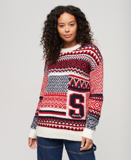 Superdry Women's Strickpullover mit Mustermix Bunt - Größe: 36 von Superdry