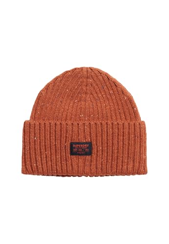 Superdry Damen Strukturierte Workwear Beaniemütze aus Strickgewebe Ziegel Orange Genoppt 1SIZE von Superdry