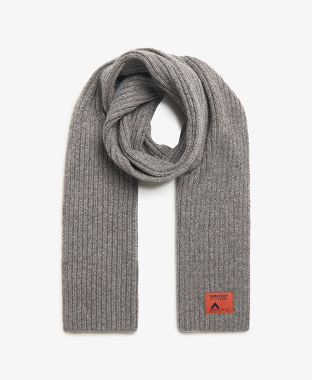 Superdry Women's Strukturierter Workwear Strickschal Grau - Größe: 1Größe von Superdry