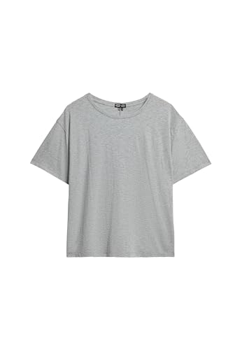 Superdry Damen Studio T-Shirt mit überschnittenen Schultern Rauchgrau Meliert 42 von Superdry