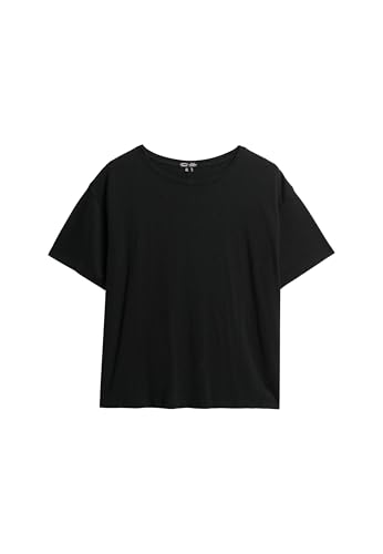 Superdry Damen Studio T-Shirt mit überschnittenen Schultern Schwarz 40 von Superdry