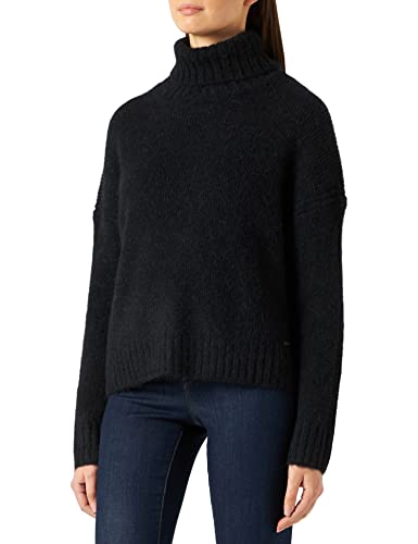 Superdry Damen Studios Chunky ROLL Neck Pullover Sweater, Black, M von Superdry