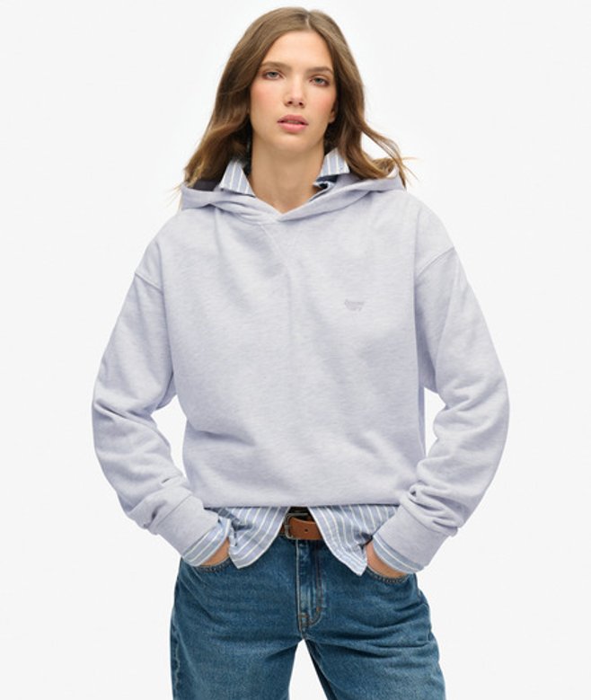 Superdry Damen Studios Hoodie Hellgrau - Größe: 42 von Superdry
