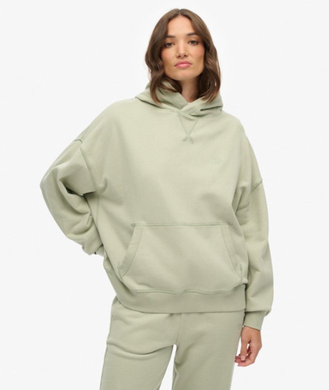 Superdry Damen Studios Relaxed Hoodie Green - Größe: 40 von Superdry