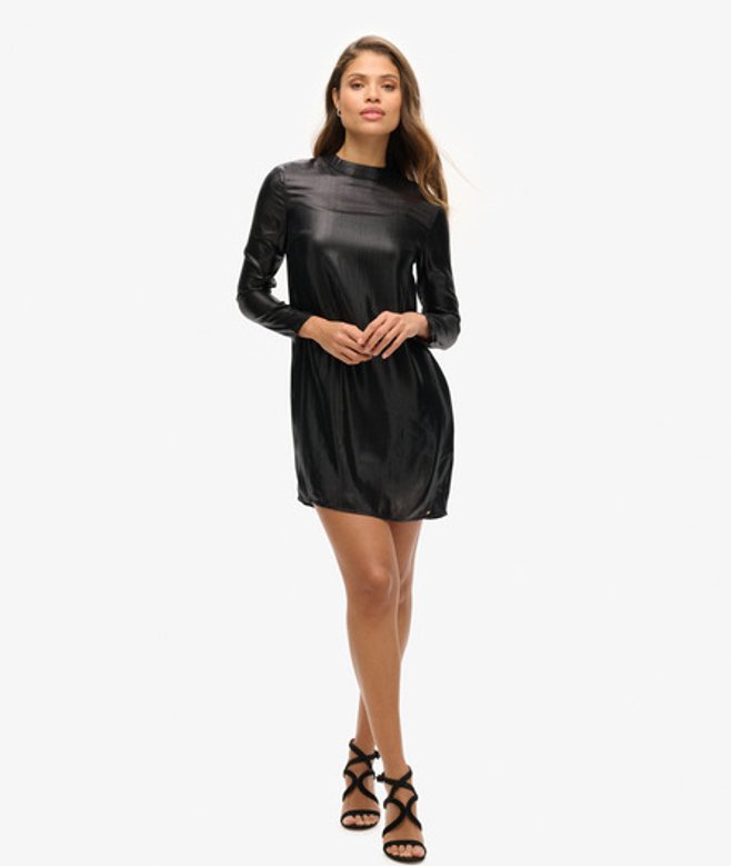 Superdry Damen Studios Sparkle Kleid Schwarz - Größe: 34 von Superdry
