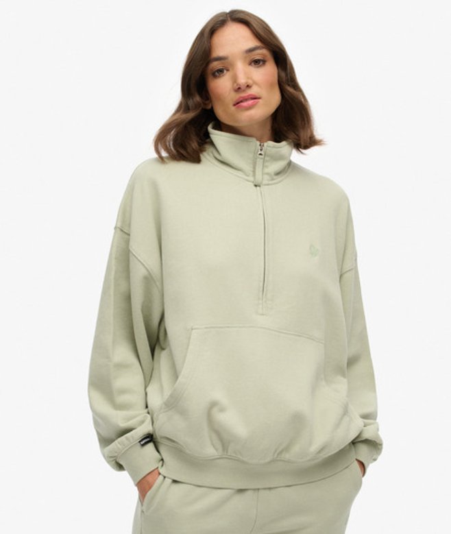 Superdry Damen Studios Sweatshirt mit Reißverschluss Green - Größe: 42 von Superdry