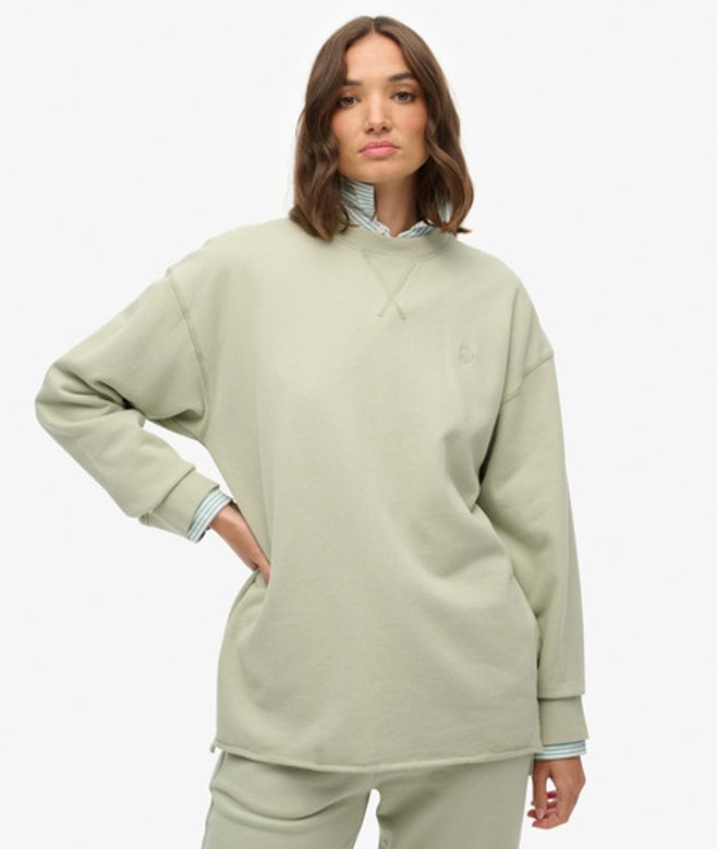 Superdry Damen Studios Sweatshirt mit Rundhalsausschnitt Green - Größe: 42 von Superdry