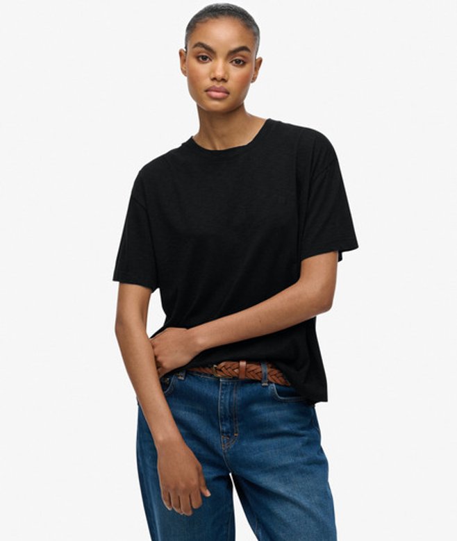 Superdry Damen Studios Crew T-shirt Black - Größe: 36 von Superdry