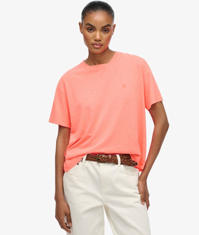 Superdry Damen Studios Crew T-shirt Cream - Größe: 36 von Superdry