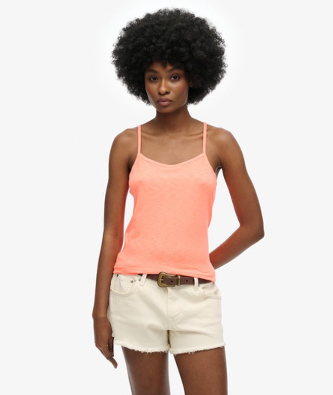 Superdry Women's Studios Tanktop mit Trägern Orange - Größe: 42 von Superdry