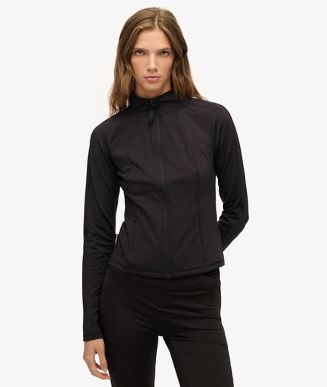 Superdry Damen Studios Trainingsjacke mit Enger Passform Black - Größe: 34 von Superdry