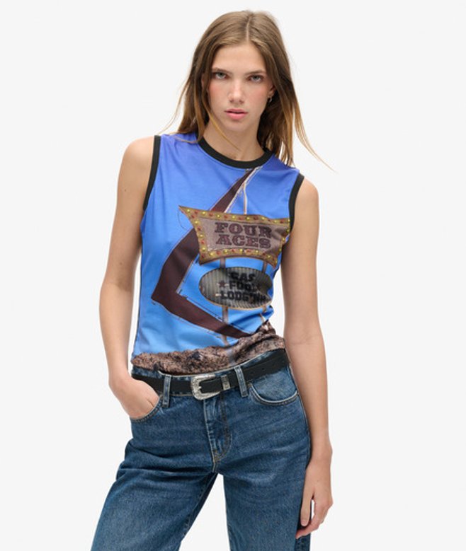 Superdry Damen Sub Oberteil mit Print Blau - Größe: 44 Superdry Damen Sub Oberteil mit Print Blau - Größe: 44 von Superdry