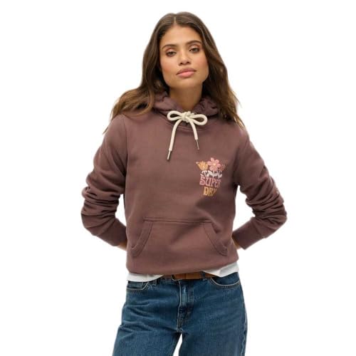 Superdry Damen Summer Garden Kapuzenpullover French Roast Braun 38 von Superdry