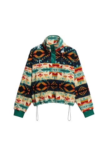 Superdry Damen Superweicher Henley-Pullover mit Print Nava Quilt Print 36 von Superdry