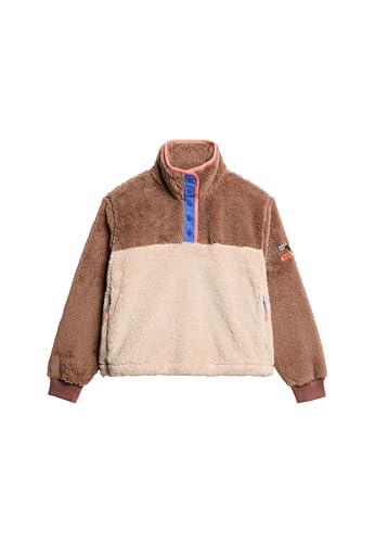 Superdry Damen Superweicher Mash Up Henley-Pullover Muskatgewürz Braun 42 von Superdry