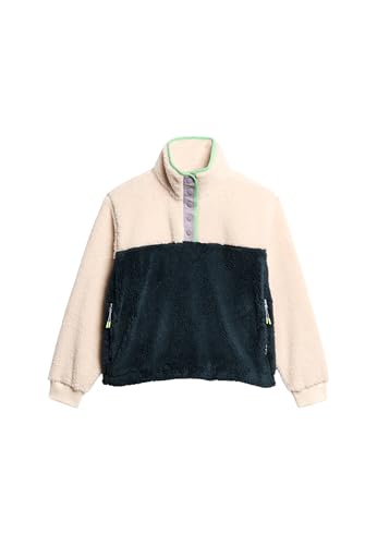 Superdry Damen Superweicher Mash Up Henley-Pullover Reisweiß 36 von Superdry