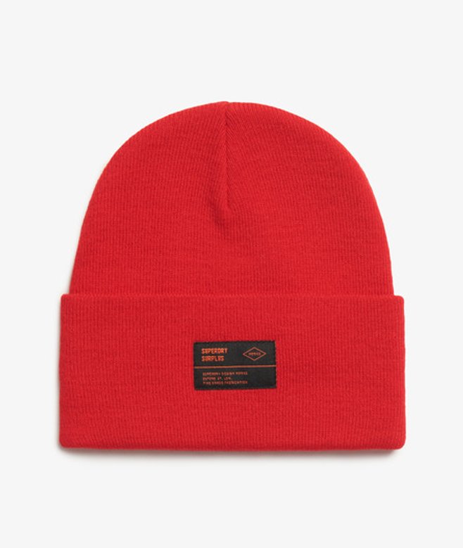 Superdry Damen Surplus Beaniemütze aus Strickgewebe Rot - Größe: 1Größe Superdry Damen Surplus Beaniemütze aus Strickgewebe Rot - Größe: 1Größe von Superdry