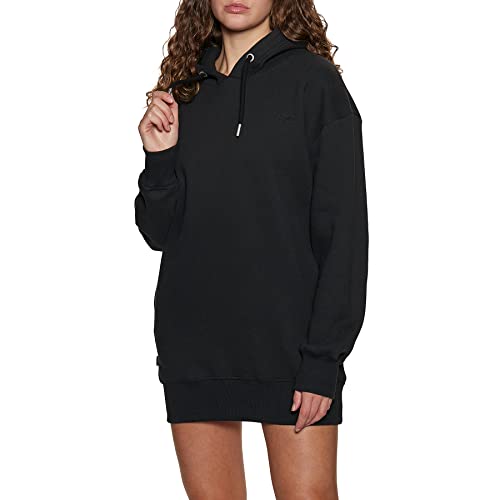 Superdry Damen Sweatkleid aus Bio-Baumwolle mit gesticktem Logo, übergroße Passform, Schwarz, M von Superdry