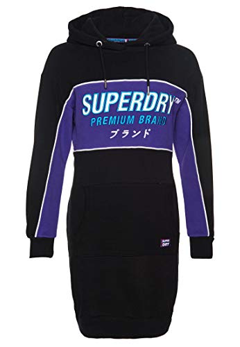 Superdry Damen Sweatkleid mit Einsatz und Grafik Schwarz 34 von Superdry