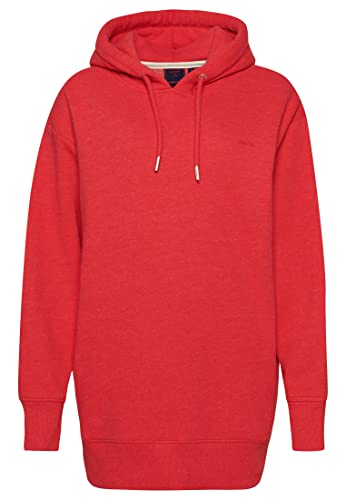 Superdry Damen Sweatkleid mit Logostickerei aus Bio-Baumwolle Papayarot Meliert XS/S von Superdry