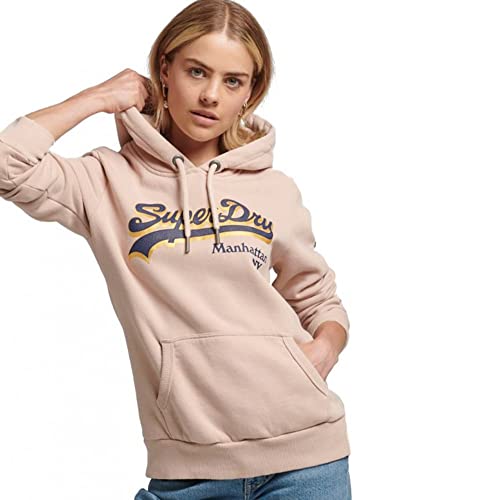 Superdry Damen Glitzer-Hoodie mit Grafiklogo Altrosa 40 von Superdry