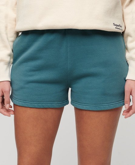 Superdry Women's Sweatshorts in Vintage-Waschung Türkis - Größe: 44 von Superdry