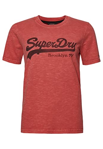 Superdry Damen T-Shirt mit Grafik-Logo und Verzierung Expeditionsrot 36 von Superdry