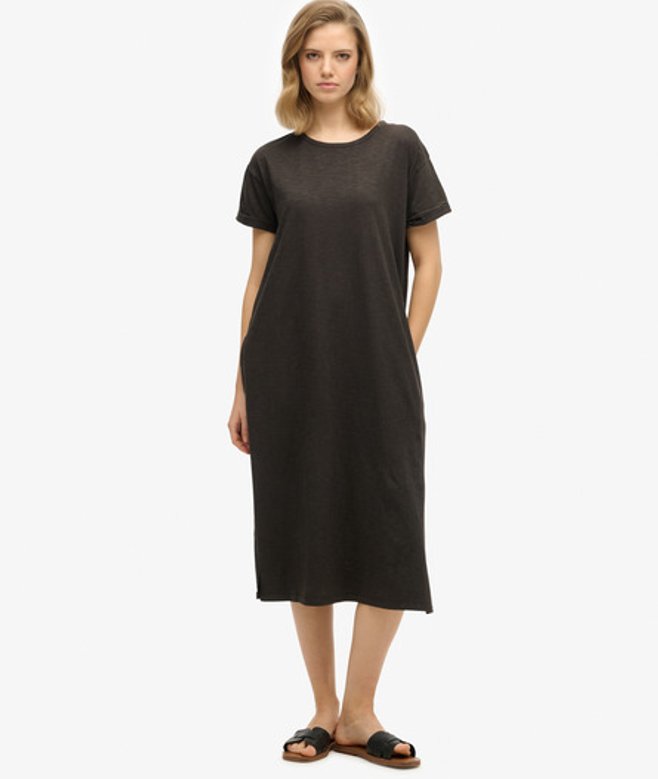 Superdry Damen T-shirt-midikleid Black - Größe: 42 von Superdry