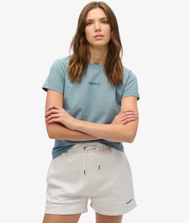 Superdry Damen Tailliertes Active Tech T-shirt Blue - Größe: 44 von Superdry