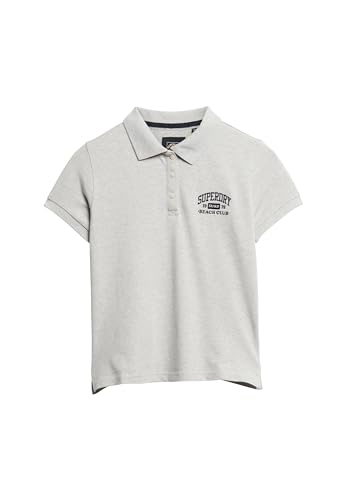 Superdry Damen Tailliertes Athletic Essentials Polohemd im 90er-Jahre-Stil Gletschergrau Meliert 36 von Superdry