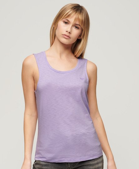 Superdry Damen Tanktop mit Weitem Rundhalsausschnitt Lila - Größe: 40 von Superdry